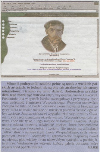 Wycinek Dziennika Polskiego - recenzja tej strony
