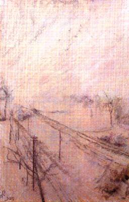 Widok na Kopiec Kociuszki w zadymce nienej, 1905, pastel, 93 x 61 cm